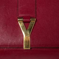 Pre Owned Yves Saint Laurent Red Leather Y-Ligne Clutch