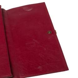 Pre Owned Yves Saint Laurent Red Leather Y-Ligne Clutch
