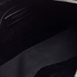 Pre Owned حقيبة كاميرا  إيف سان لوران جلد بطبعة شفاه دي بودري متوسطة أبيض / أحمر محبب متوسطة