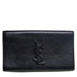 Pre Owned Yves Saint Laurent Black Leather Belle De Jour Flap Clutch