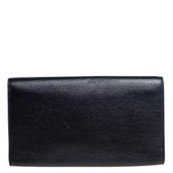 Pre Owned Yves Saint Laurent Black Leather Belle De Jour Flap Clutch