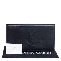 Pre Owned Yves Saint Laurent Black Leather Belle De Jour Flap Clutch