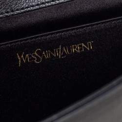 Pre Owned Yves Saint Laurent Black Leather Belle De Jour Flap Clutch