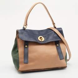 Yves Saint Laurent Multicolor Leather And Suede Muse Two Top Handle Bag