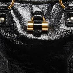 Pre Owned Yves Saint Laurent Black Patent Leather Large Muse Satchel
