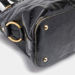 Pre Owned Yves Saint Laurent Black Patent Leather Large Muse Satchel