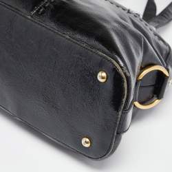 Pre Owned Yves Saint Laurent Black Patent Leather Large Muse Satchel