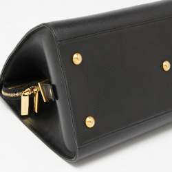 Pre Owned Yves Saint Laurent Black Leather Medium Y Cabas Chyc Tote