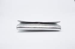 Pre Owned Yves Saint Laurent Metallic Silver Leather Belle De Jour Flap Clutch