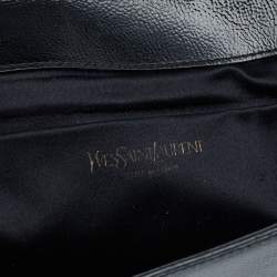 Pre Owned Yves Saint Laurent Black Patent Leather Belle De Jour Flap Clutch