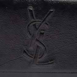 Pre Owned Yves Saint Laurent Black Patent Leather Belle De Jour Flap Clutch