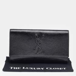 Pre Owned Yves Saint Laurent Black Patent Leather Belle De Jour Flap Clutch
