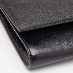 Pre Owned Yves Saint Laurent Black Patent Leather Belle De Jour Flap Clutch