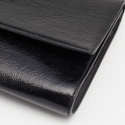 Pre Owned Yves Saint Laurent Black Patent Leather Belle De Jour Flap Clutch