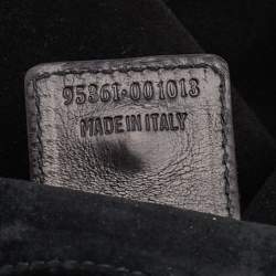 Pre Owned Yves Saint Laurent Black Suede Mombasa Horn Hobo