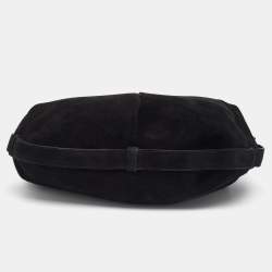 Pre Owned Yves Saint Laurent Black Suede Mombasa Horn Hobo