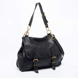 Pre Owned Yves Saint Laurent Black Soft Leather Montmartre Bag