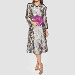 Pre Owned Yves Saint Laurent Purple Eel Leather Envelope Flap Clutch