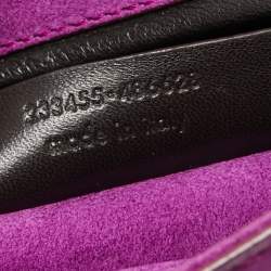 Pre Owned Yves Saint Laurent Purple Eel Leather Envelope Flap Clutch