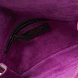 Pre Owned Yves Saint Laurent Purple Eel Leather Envelope Flap Clutch