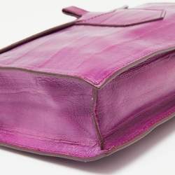 Pre Owned Yves Saint Laurent Purple Eel Leather Envelope Flap Clutch