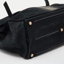 Yves Saint Laurent Black/Gold Leather And Suede Large Muse Two Top Handle Bag