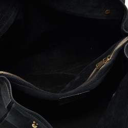 Yves Saint Laurent Black/Gold Leather And Suede Large Muse Two Top Handle Bag