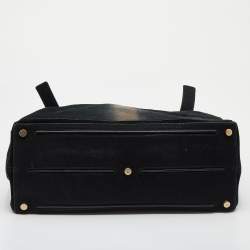 Yves Saint Laurent Black/Gold Leather And Suede Large Muse Two Top Handle Bag