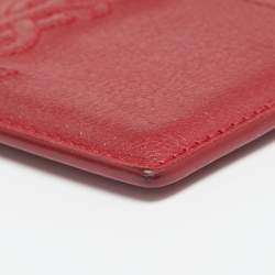 Pre Owned Yves Saint Laurent Red Leather Card Holder