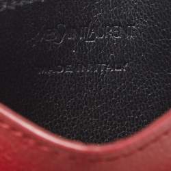 Pre Owned Yves Saint Laurent Red Leather Card Holder
