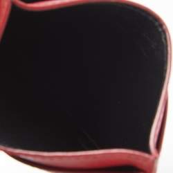 Pre Owned Yves Saint Laurent Red Leather Card Holder