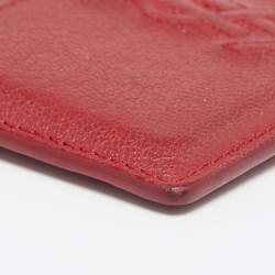 Pre Owned Yves Saint Laurent Red Leather Card Holder