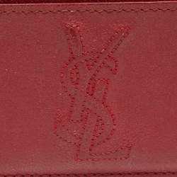 Pre Owned Yves Saint Laurent Red Leather Card Holder