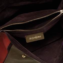 Pre Owned Yves Saint Laurent Multicolor Leather and Suede Muse Two Top Handle Bag