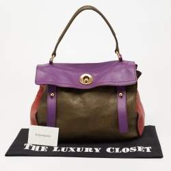 Pre Owned Yves Saint Laurent Multicolor Leather and Suede Muse Two Top Handle Bag