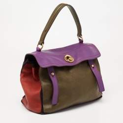 Pre Owned Yves Saint Laurent Multicolor Leather and Suede Muse Two Top Handle Bag