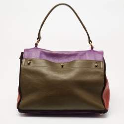 Pre Owned Yves Saint Laurent Multicolor Leather and Suede Muse Two Top Handle Bag