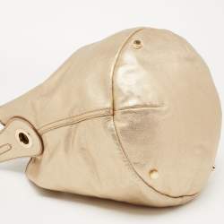 Pre Owned حقيبة هوبو إيف سان لوران جلد ذهبي