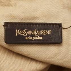 Pre Owned حقيبة هوبو إيف سان لوران جلد ذهبي