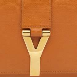 Pre Owned Yves Saint Laurent Orange Leather Y-Ligne Clutch