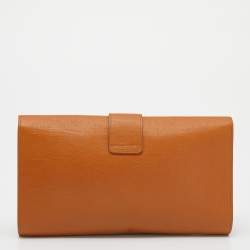 Pre Owned Yves Saint Laurent Orange Leather Y-Ligne Clutch