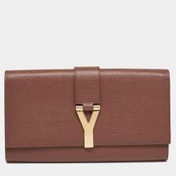 ysl brown clutch