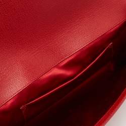 Pre Owned Yves Saint Laurent Red Textured Leather Y-Ligne Clutch