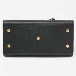 Pre Owned Saint Laurent Black Leather Small Cabas Chyc Tote