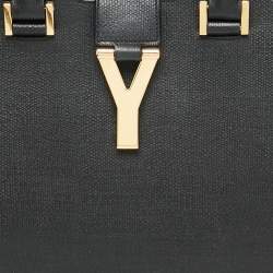 Pre Owned Saint Laurent Black Leather Small Cabas Chyc Tote