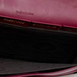 Pre Owned Yves Saint Laurent Burgundy/Purple Patent and Leather Y-Ligne Travel Wallet