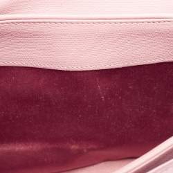 Pre Owned حقيبة بقلاب إيف سان لوران شيك جلد وردي متوسطة