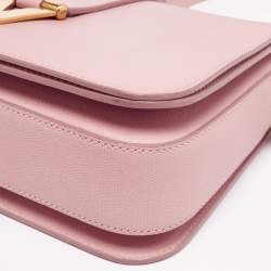 Pre Owned حقيبة بقلاب إيف سان لوران شيك جلد وردي متوسطة