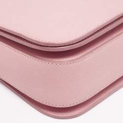 Pre Owned حقيبة بقلاب إيف سان لوران شيك جلد وردي متوسطة