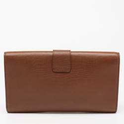 Pre Owned Yves Saint Laurent Brown Leather Cabas Chyc Clutch